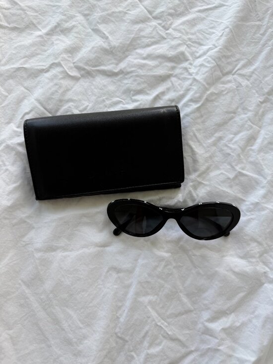 Chanel Acetate Sunglasses - Black White